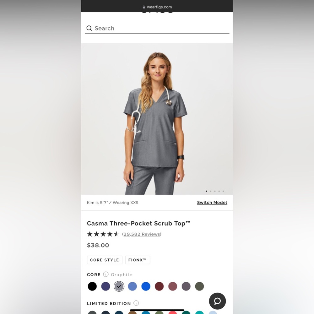 Zamora scrub pants and Casma 3 pocket top from Figs